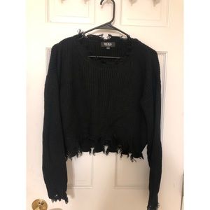 Cropped black sweater